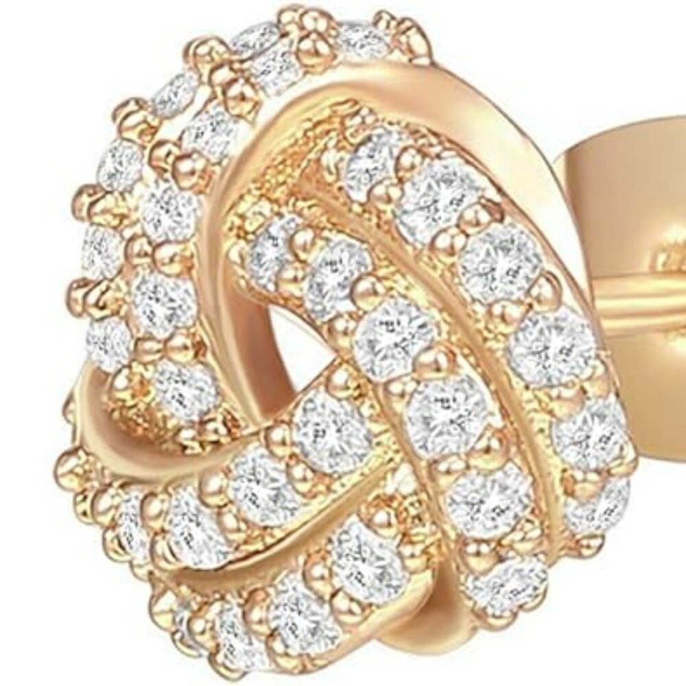 Chunky Nugget Gold Plated‎ Post Love Knot Stud Earrings Fancy Fashion Statement
